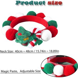 Collier de Noël pour chien et chat en polaire brodé, 18 pouces, accessoire décoratif pour animaux de compagnie pour se déguiser en période des fêtes - Product Image 2