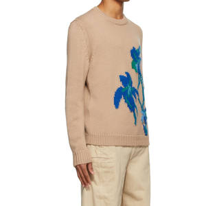 कनिटवियर कस्टम डिजाइन लोगो लुभावनी उच्च गुणवत्ता वाली कंट्रास्ट जैक्वार्ड लेटर ब्रश मोटे अल्पा ऊन पल्लोवर स्वेटर - Product Image 2