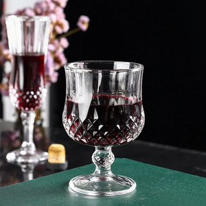 Copa de <span class=keywords><strong>Vino</strong></span> Tinto de Tallo Corto, 200 ml, Copa con Pie, Estilo Antiguo, Tallada, para Córdiales y Jugos, Copas de <span class=keywords><strong>Vino</strong></span> - Product Image 2