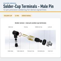 Konektor Siku 90 Derajat M12 Tipe A Crimp J-Type Male Female Sudut Kanan Perakitan IP67 Konektor Bundar 2-12 Pin Tersedia