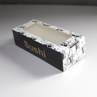 Boîte à sushi pliable en papier kraft écologique personnalisée avec fenêtre transparente pour emporter, idéale pour salades, gâteaux et pâtisseries