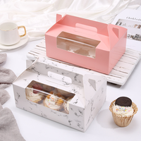 Boîtes cadeaux en papier pour cupcakes, pain, desserts, emballages alimentaires en carton, boîte à gâteaux avec fenêtre, dossiers jetables personnalisés et bon marché