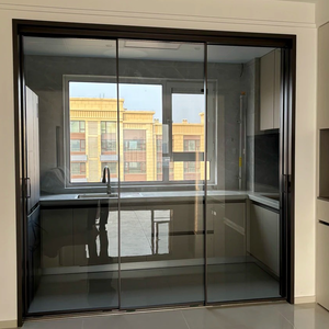 <span class=keywords><strong>Porte</strong></span> battante double en aluminium AOSTTER avec panneau transparent haute clarté et charnières commerciales pour entrée de bureau - Product Image 1