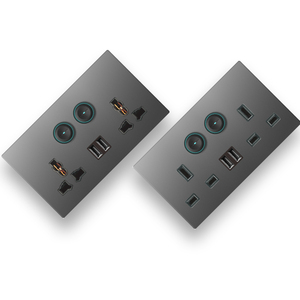 Interruptor de pared táctil tipo británico, toma de corriente de pared, 86, 1 entrada, 1 vía/<span class=keywords><strong>2</strong></span> vía, 16A - Product Image 4