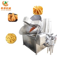 Friteuse industrielle à gaz grande capacité avec filtration automatique de l'huile pour la transformation des aliments frits