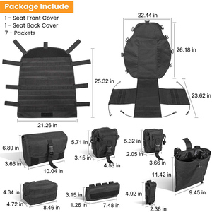 Wholesale Multi-functional 600D PVC Pocket Seat Protector <strong>Molle</strong> Pouch <strong>Attachment</strong> Universal Khaki/Camo/ACU/Green Car Seat Cover - Product Image 2
