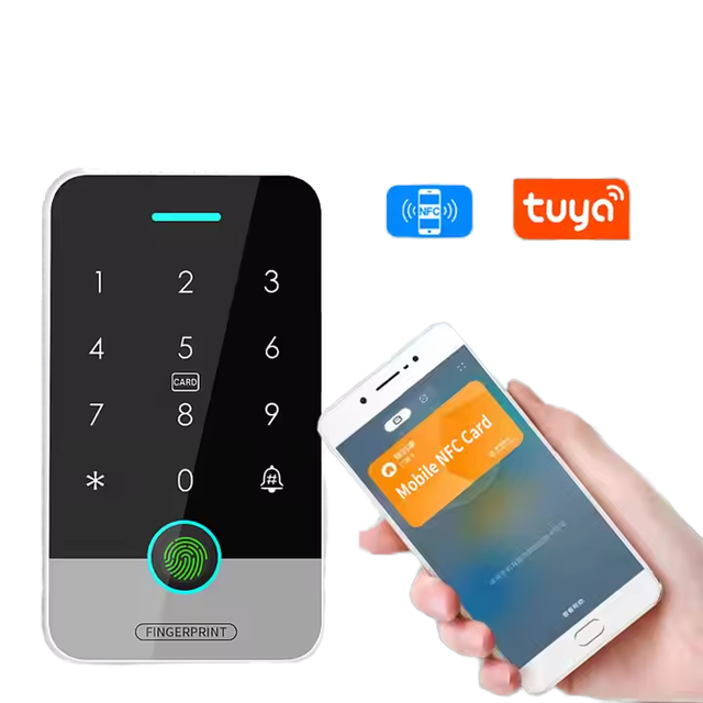 Tuya Smart Waterproof ABS Standalone Biometric Fingerprint Access Control Card Reader for RFID Door Entry Security System