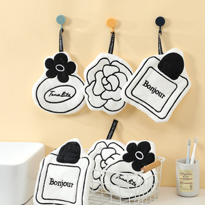 <span class=keywords><strong>Toalla</strong></span> de Mano Absorbente de Doble Capa de Felpa de Coral Estilo Francés para Baño y Cocina, Toallita Doméstica para Niños - Product Image 1