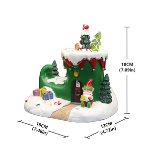 Nueva luz Led Navidad música activada Santa Claus resina giratoria artesanía decoración del hogar caja de música adornos de Navidad regalo - Product Image 1