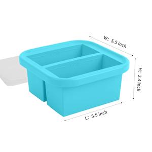 Logotipo personalizado 1/2 taza <span class=keywords><strong>de</strong></span> <span class=keywords><strong>silicona</strong></span> cuadrado Rectangular <span class=keywords><strong>cubo</strong></span> contenedor <span class=keywords><strong>de</strong></span> almacenamiento <span class=keywords><strong>plegable</strong></span> congelador cocina bandeja <span class=keywords><strong>de</strong></span> hielo molde para alimentos y juguetes - Product Image 5