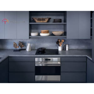 Gabinete de cocina de estilo moderno en accesorio de laca negra-Carpintería acompañada para la vida urbana-para <span class=keywords><strong>apartamentos</strong></span> y villas - Product Image 1