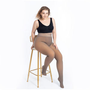 Femmes grande taille hiver collants <span class=keywords><strong>polaire</strong></span> doublé thermique Leggings épais <span class=keywords><strong>Transparent</strong></span> chaud collants solide pour un usage quotidien bureau - Product Image 1