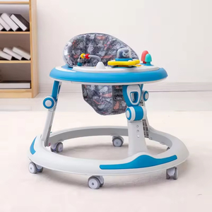 Marchettes rondes à bas prix pour bébés, chaise de marche pliable pour bébé avec roues, cadre en plastique, musique pour bébés et enfants - Product Image 2
