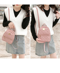 Vendita calda personalizzabile <span class=keywords><strong>Mini</strong></span> zaino da donna nuova moda piccola borsa da viaggio a rombo in pelle di poliestere per la scuola all'aperto - Product Image 6