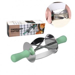 New Product Baking Tool Stainless Steel Roller Cutter Croissant Cutter With PP Handle - Product Image 1