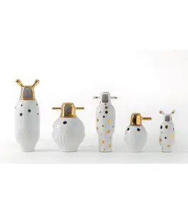 Divertenti pezzi di decorazioni per la casa Jarron Ceram vaso in ceramica dal Design astratto creativo con coperchio