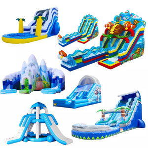 Tobogán Acuático Inflable de Doble Carril de Grado Comercial, Tobogán Acuático de PVC con Piscina para Adultos y Niños, Equipo de Juegos para Interiores y Exteriores - Product Image 2
