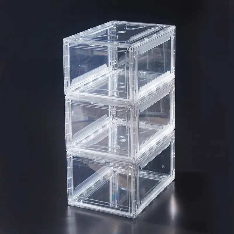 J-019 Hot selling clear shoe box folding acrylic clear storage box for sneakers clothing