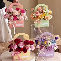 Boîte d'emballage pour fleurs fraîches Evergreenwrap pour la fête des mères, sac à fleurs portable, panier à fleurs en papier DIY, fournitures d'emballage floral