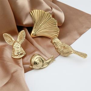 Maxery الأوروبية نمط الرجعية النحاس صغيرة مقبض ثقب واحد درج خزانة باب خزانة ملابس الطيور المقابض - Product Image 3