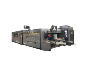 Full Automatic High Speed 4colors Printing Slotting Die Cutting and Gluing Strapping Combined in Line