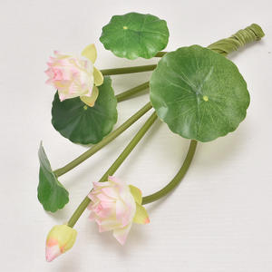 סימולציה קטן לוטוס פלסטיק מזויף פרחי סלון בית בודהה אולם בריכת דגי טנק קישוט מים לוטוס - Product Image 2