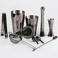 Ensemble de 10 shakers à cocktails Boston personnalisés en acier inoxydable noir, 750 ml/600 ml, outils de bar en métal lesté pour mélanger les boissons, jetables