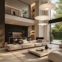 Conception d'intérieur de villa de luxe moderne, personnalisation complète de la maison, solution complète pour les panneaux muraux et l'éclairage du plafond