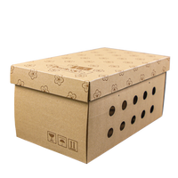 Caja de Cartón Corrugado Marrón Personalizada para Empaque de Frutas, con Tapa Superior e Inferior, Diseño con Orificios de Ventilación para Envío de Fruta Fresca por Proveedores