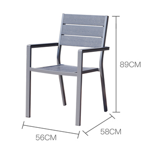 Muebles de <span class=keywords><strong>exterior</strong></span> 5 piezas aluminio plástico madera jardín patio <span class=keywords><strong>mesa</strong></span> y <span class=keywords><strong>sillas</strong></span> juegos de comedor ocio <span class=keywords><strong>mesa</strong></span> cuadrada - Product Image 6