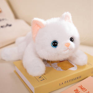 Recién llegado, lindo gato tumbado, juguetes de peluche, pequeño <span class=keywords><strong>gatito</strong></span>, Animal PP de peluche con relleno de algodón, técnicas bordadas para niños - Product Image 2