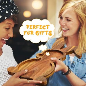 Bandeja de Conejito de Pascua de Madera de Acacia, Plato para Servir Frutas y Bocadillos con Forma de Conejo, Decoración de Mesa para Fiestas de Pascua - Product Image 3