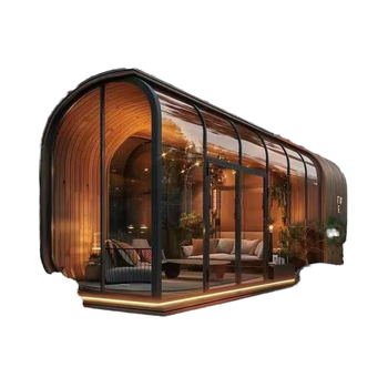 20ft Prefab House Capsule Hotel Sleeping Pod Cabin with Bedroom Bathroom Steel Sandwich Panel Material for Home Office Use