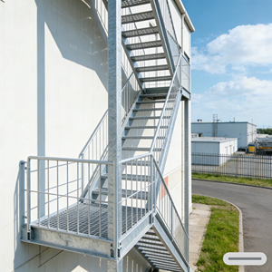 Rejilla de Acero Galvanizado en Caliente para Escaleras Exteriores, Escalones de Acero Industriales Modernos Personalizados - Product Image 1