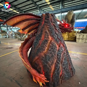 Maßgefertigter Animatronischer Prähistorischer Drache auf <span class=keywords><strong>Vulkan</strong></span> Lebensgroße Filmfigur Animatronischer Dinosaurier für Themenpark-Außenausstellung - Product Image 6