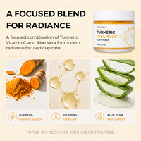 Masque de boue au curcuma, vitamine C et aloe vera, formule personnalisée, éclaircissant, nettoyant les pores, soin du visage, tous types de peau, OEM ODM, marque privée