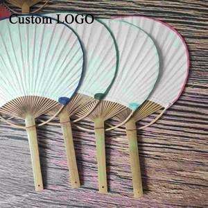 Abanico de Papel Uchiwa Chino Ecológico, Decoración Blanca para Bodas con Técnica de Flores Talladas para Fiestas y Eventos - Product Image 4