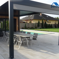 Pergola de jardin Gazebo Toit à persiennes motorisé 3x3m 3x4m 3x5m 4x4m 5x3m 6x4m Pergola d'extérieur en aluminium bioclimatique étanche