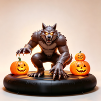 Décoration Gonflable Géante Loup-garou, Accessoire d'Ambiance Thème Halloween pour Événements, Fêtes et Affichages Festifs