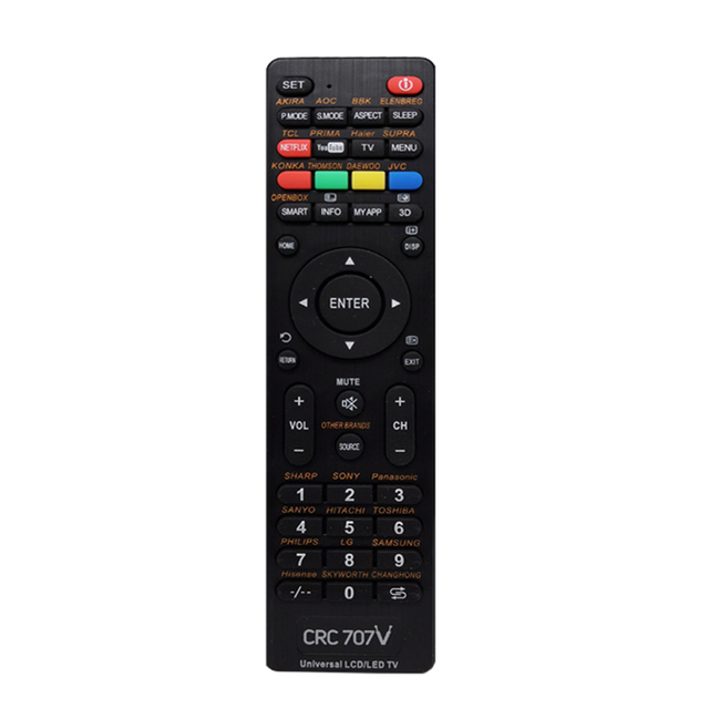ZY43101 Universal TV Remote Control CRC707V for All Brands TV Add with Netflix and YouTube Function