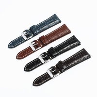 Bracelet de montre Lionorm OEM pour homme, en cuir de veau à motif crocodile, confortable, personnalisé, 18, 20, 22, 24 mm, doux et respirant