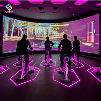 Nouveau jeu de sport interactif de vélo d'exercice en métal avec projection vidéo VR/AR pour aire de jeux intérieure