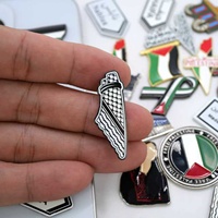 Autocollants métalliques en forme de cœur triangulaire Palestine, badge publicitaire mobile, épingle personnalisée drapeau palestinien, carte de la Palestine