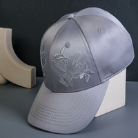 Topi Baseball Sporty 6 Panel Tanpa Struktur Model Dad Hat Bordir Logo Custom Berkualitas Tinggi Mewah Berlapis Sutra Satin Grosir Fashion