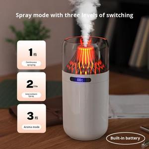 Diffuseur de brume pour voiture avec lumière nocturne colorée, diffuseur d'huiles essentielles volcan, humidificateur volcan pour voiture, maison, bureau - Product Image 3