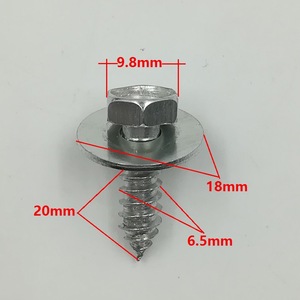 Vis à tête hexagonale en métal avec rondelle pour fixation de panneaux de carrosserie automobile, pièces de réparation auto - Product Image 2