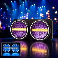 Projecteur de scène à 2 faisceaux lumineux COB LED Matrix RGB Strobe Wash Ring Light DMX512 activé par le son pour mariage, fête, spectacle