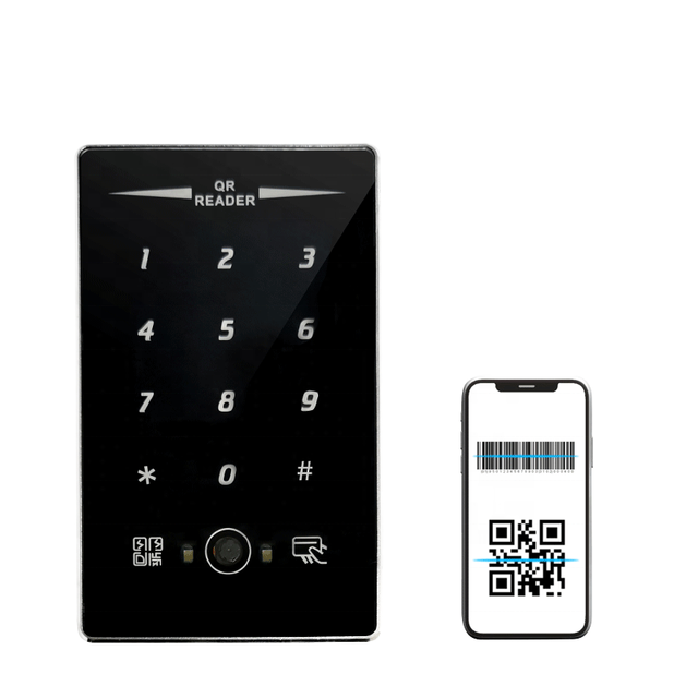 IP68 Waterproof Touch Keyboard NFC QR Code Scanner Wiegand RS232 Serial Port RFID 13.56Mhz ID QR Code Reader Access Control