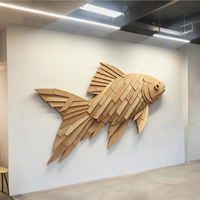 Sculpture d'oiseau 3D en bois personnalisable, style Art déco, en bois massif, écologique, lavable, résistante aux intempéries, à fixer au mur