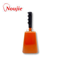 Cloche de vache en acier de 7 pouces avec poignée cloche d'acclamation pour événements sportifs grandes cloches et carillons d'école solides Instrument de musique à percussion